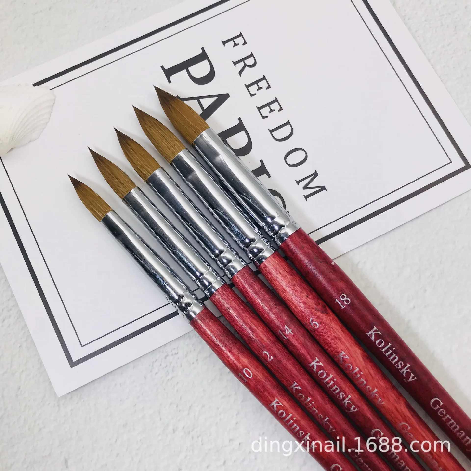 Factory Kolinsky Germany Acrylic Nail Brush Cute Black Glitter Nail Gel Liner Brush