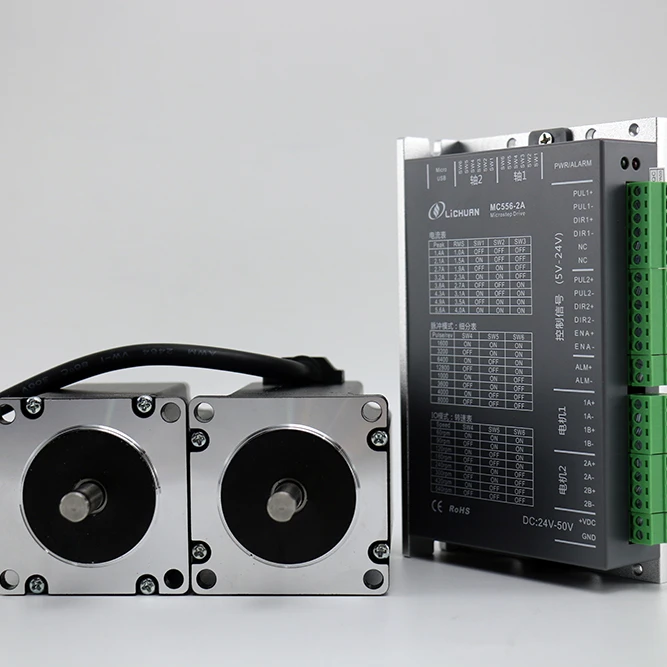 Lichuan Motor Stepper 2 Axis Cnc Kit 3.0A DC24V-50V 2 Axis 2phase Nema 34 Stepper Motor Driver kit  MC556-2A+LC86HS66