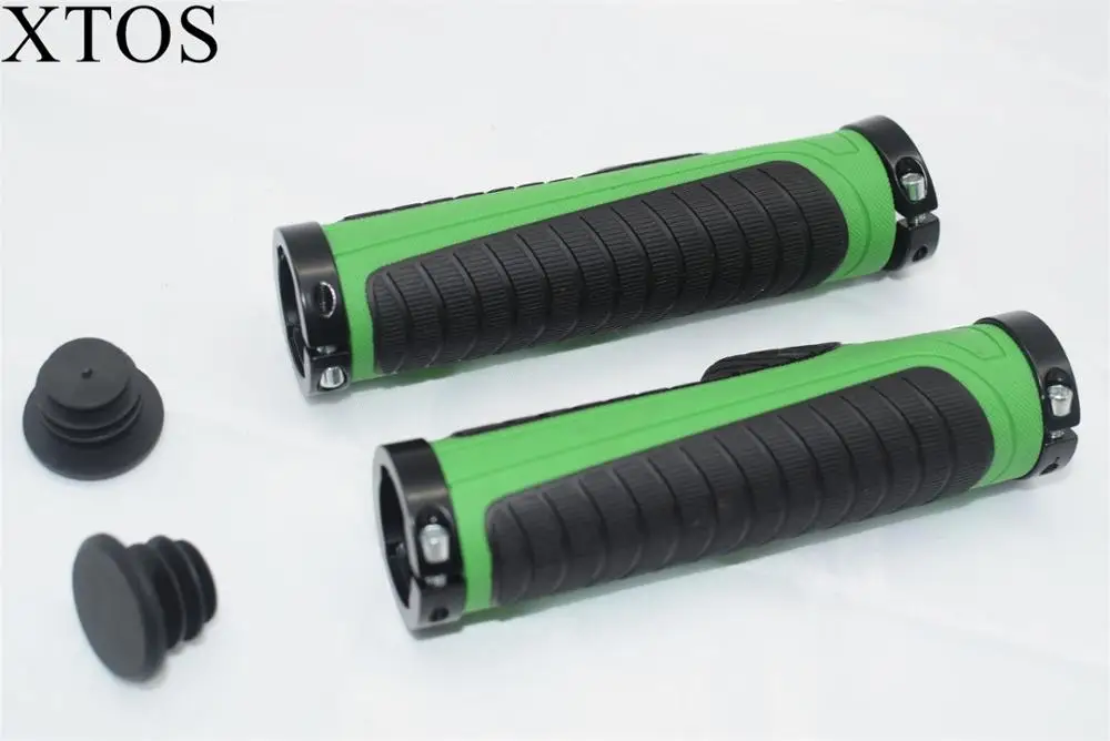 
XTOS Ergonomic rubber lock bicycle handle set grip aluminum alloy small vice horn set 