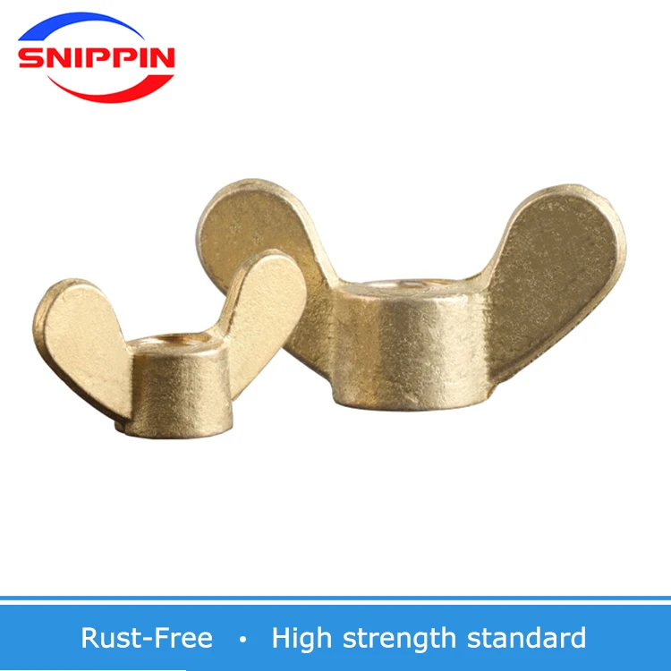 M3 M4 M5 M6 M8 M10 M12 M14 M16 M18 M20 Brass Wing Nuts Copper Butterfly Nuts Hand Tighten Nut DIN315 Chinese Factory