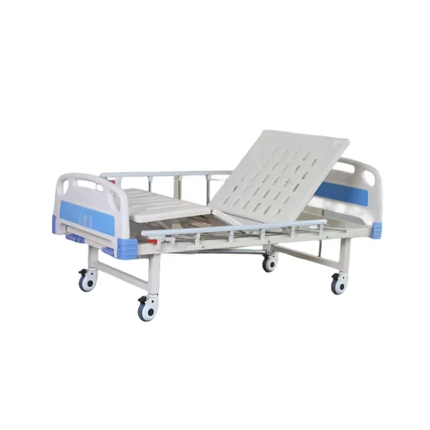 Amain Factory price 2 function manual medical nursing hospital bed 2 crank manual patient nursing bed ABS bead board