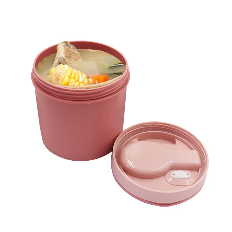 450ml Bpa Free Convenient Breakfast Plastic Soup Containers Packing With Folding Fork