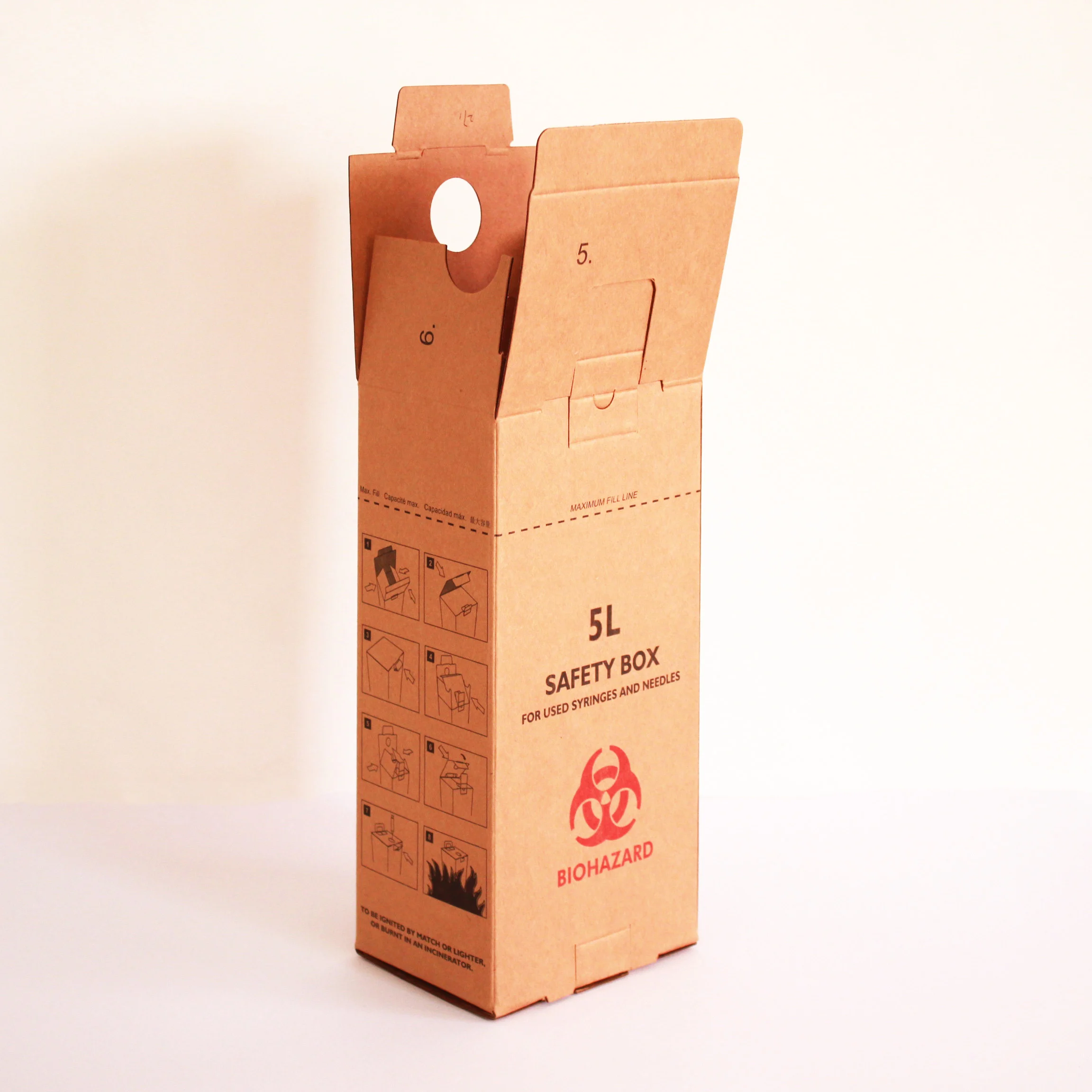 5L 7L 10L 15L 20L 50L Disposable Medical Safety box Cardboard Sharps Container Sharp Safety Box