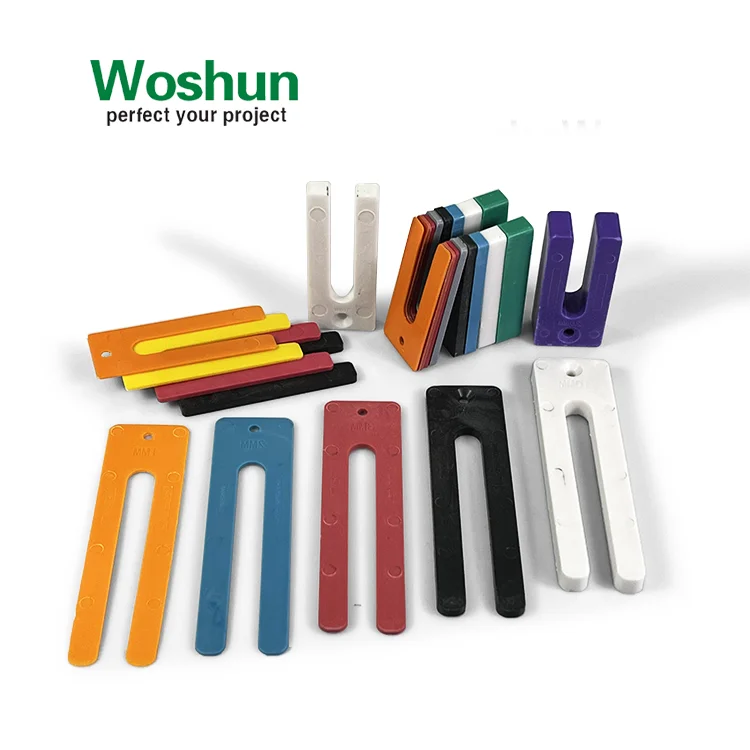 Woshun Horseshoe Packers Plastic Packers Construction Materials U Shaped Plastic Window Packer Shims Tile Spacers for Leveling