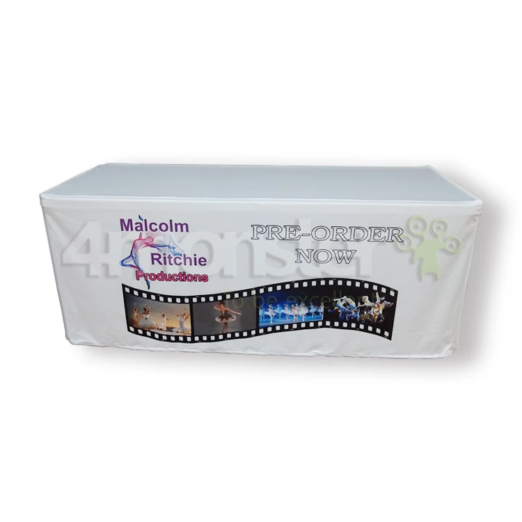 6ft 8ft table throw fitted custom printed standard table cover trade show table cover