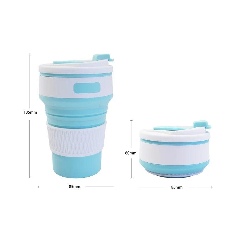 Hot Sale  BPA Free Silicone Foldable Coffee Mug Water Proof Heat Resistant Collapsible Coffee Cup