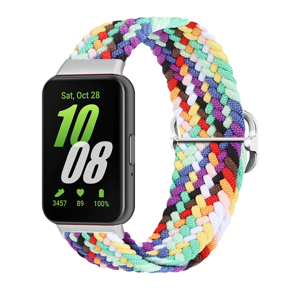 NEW Nylon Braided Metal Buckle Watch Strap For Samsung Galaxy Fit 3 Adjustment Watch Band Replacement Bracelet Metal Connector