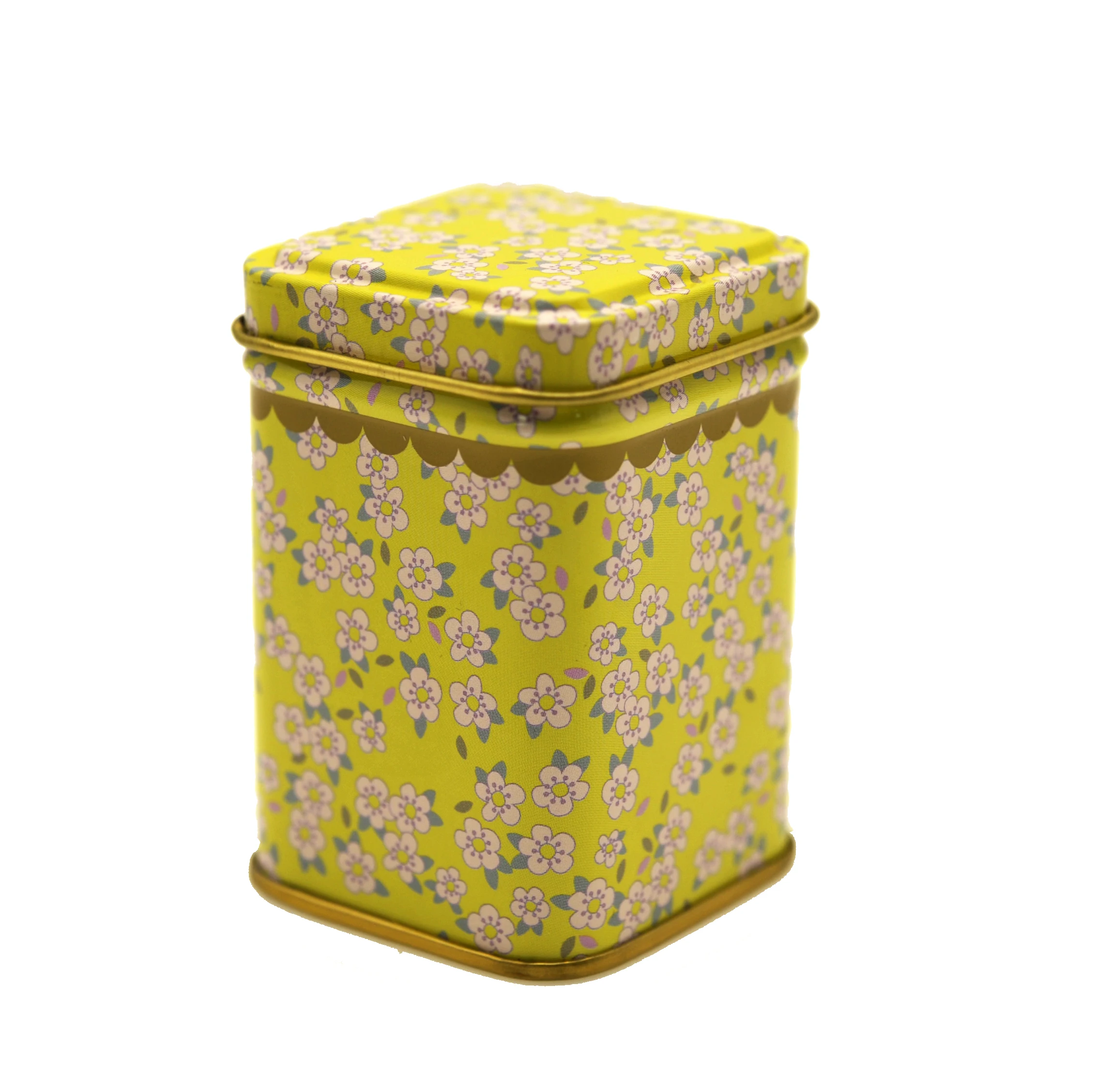 OEM customized empty metal tin box small square tea tin container