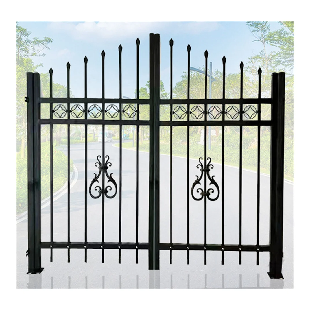 High Quality Galvanized Metal Fence Models Wrought Iron Gates Single Main Door Exterior Iron Gate Price