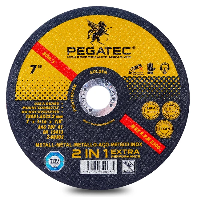 PEGATEC 7 дюймов 180x1,6x22 мм EN12413 абразивные металлические инструменты из нержавеющей стали режущий диск