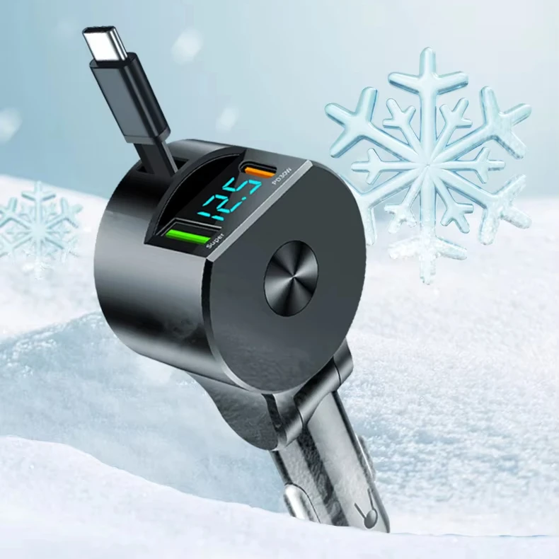 Folding telescopic cable for super fast charging PD30W fast charging real-time voltage monitoring adjustable angle One for three