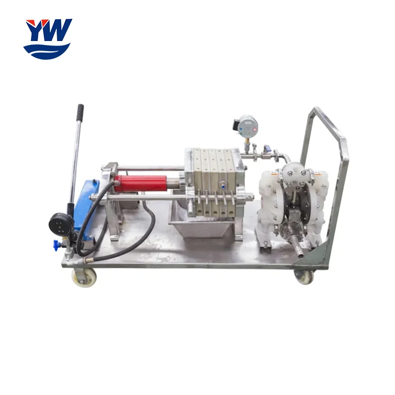 Movable Mini Hydraulic Membrane Filter Press Machine for Laboratory/Lab, Small Filter Press