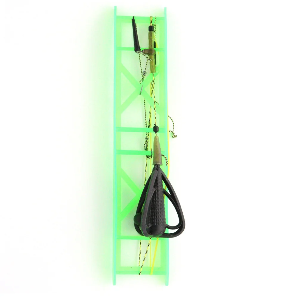 Factory Direct Price Amazon Cross Border Fishing Bait Cage Spring Feeder Trap Basket Holder with Hooks String Hook Line Set