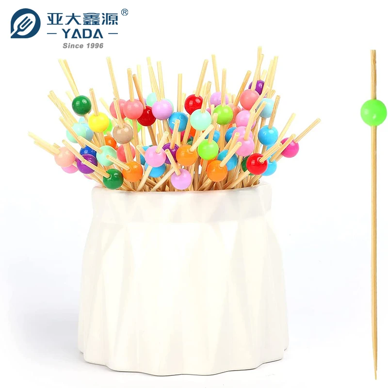 YADA Party Serving Disposable Food Grade Bamboo Cocktail Swizzle Sticks Skewers for Bar Restaurant Food