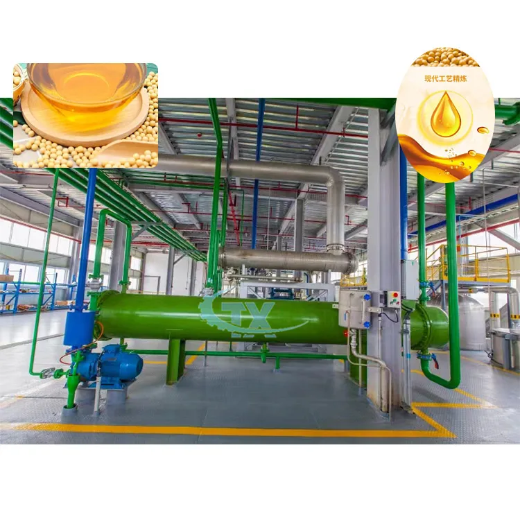 High quality 500 ton pre day oil refining machine edible soybean oil refiner with best price