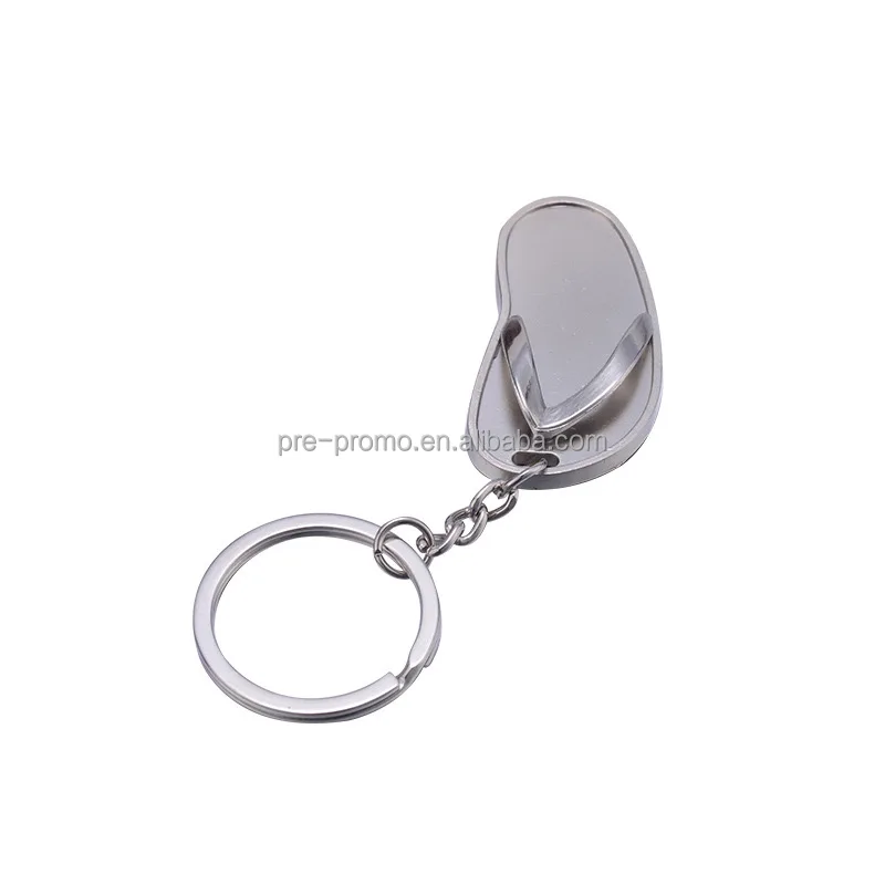 Custom Wholesale Mini Sandbeach Metal Slipper Keychain