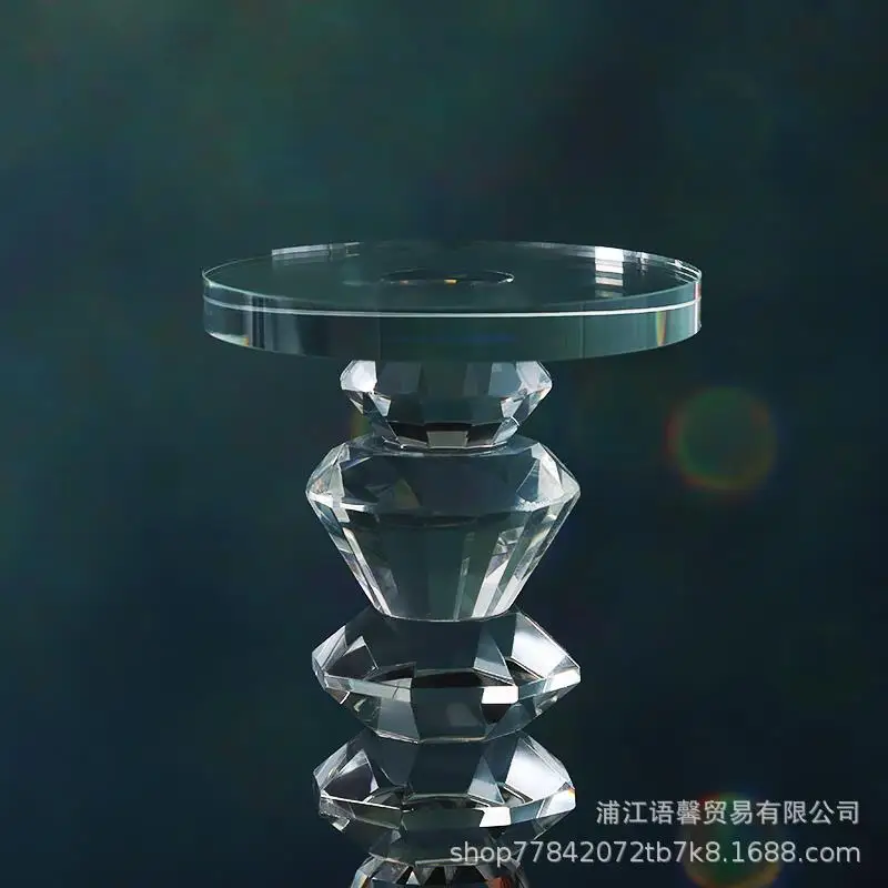 European Beautiful Clear soft outfit model room single candelabra head crystal candlestick wedding Candlestick