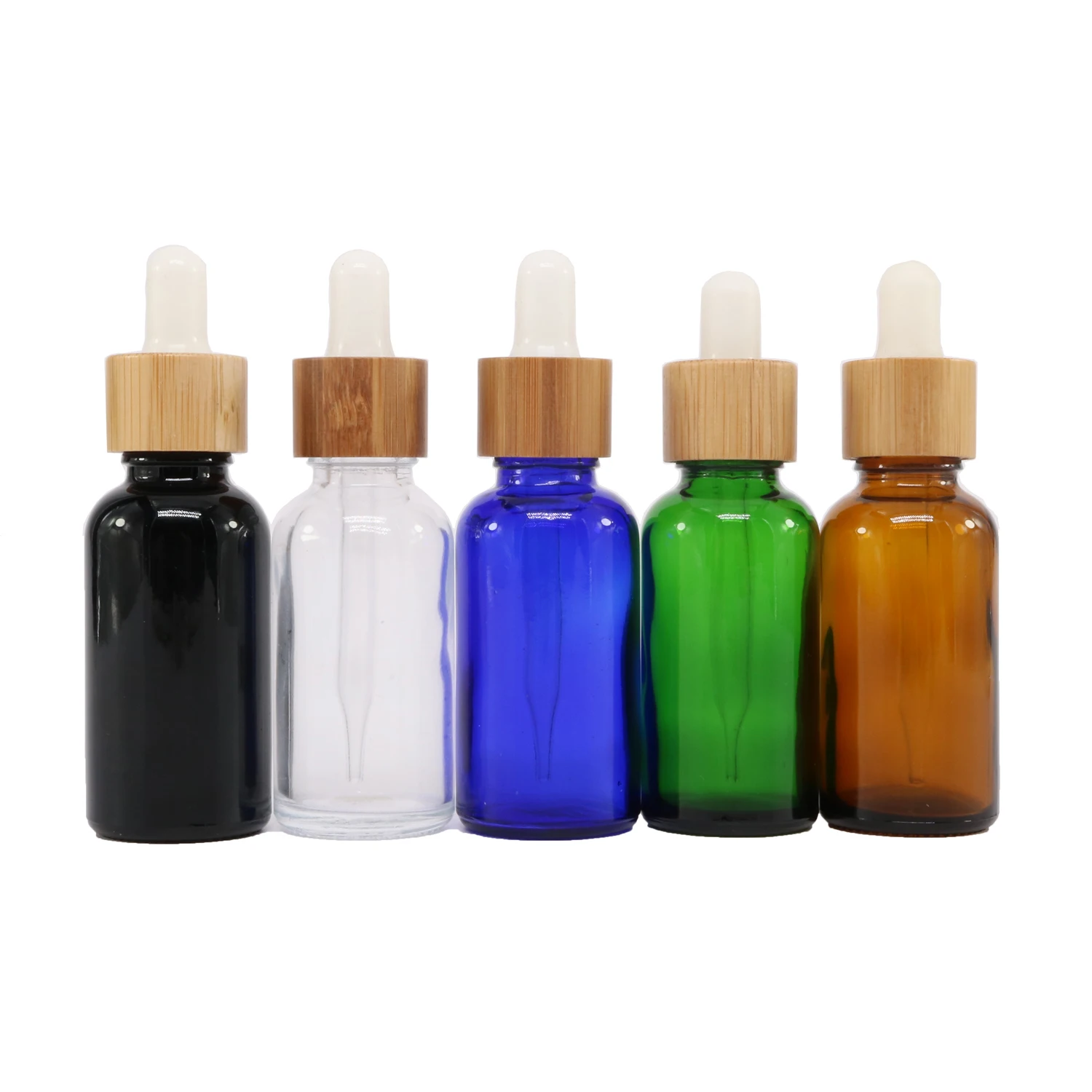 30ml 50ml Glass Essential oil Dropper Bottle Bamboo Cap Reagent Drop Eye Liquid Pipette Bottles
