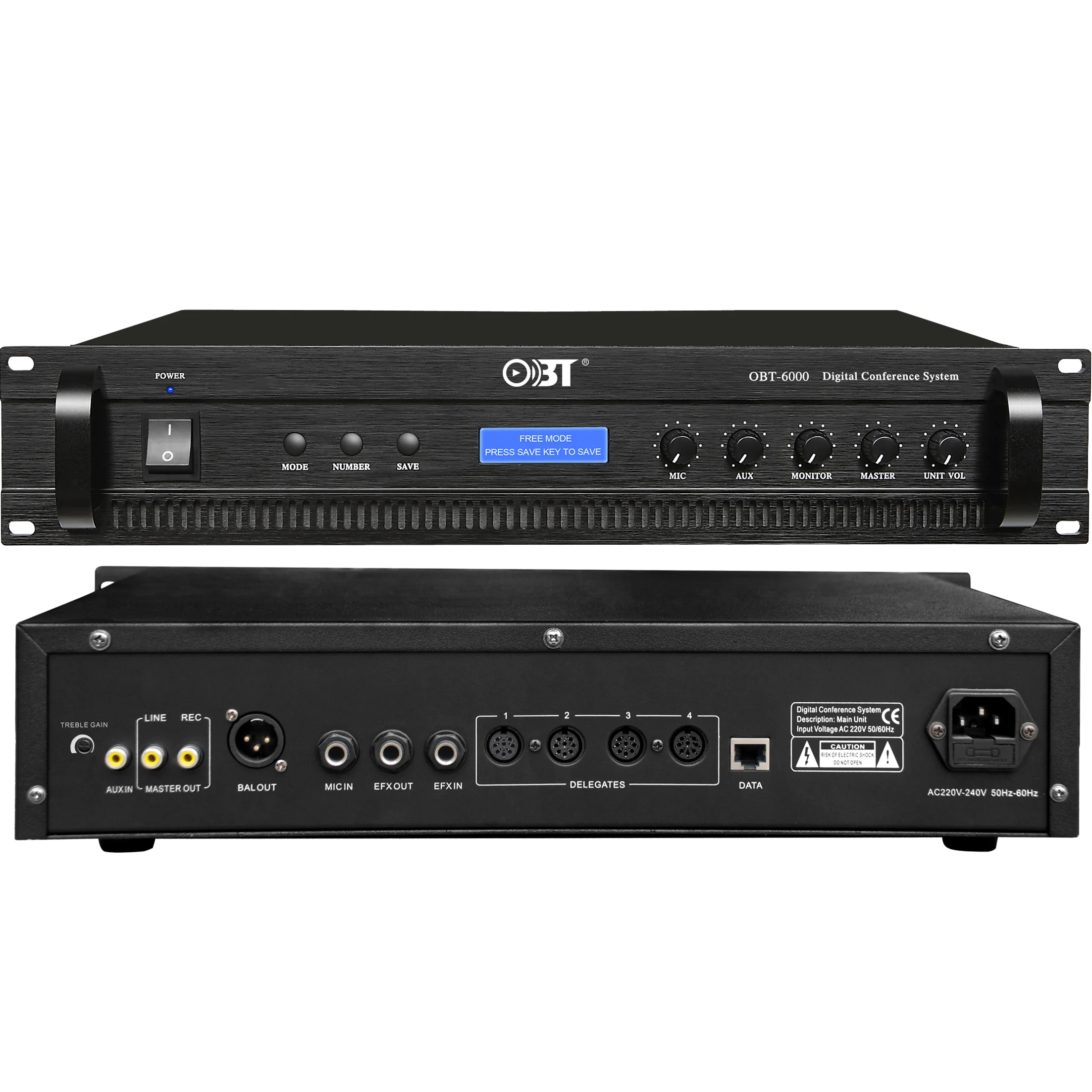 OBT-6000 Master (Discussion) Voice Conferencing Digital Control Meeting Microphone Conference System