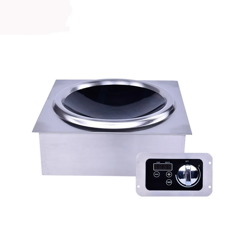 5kw Commercial Cooker Hob Induction Concave Cooktop Built-in Wok Suitable For Restaurant and Buffet