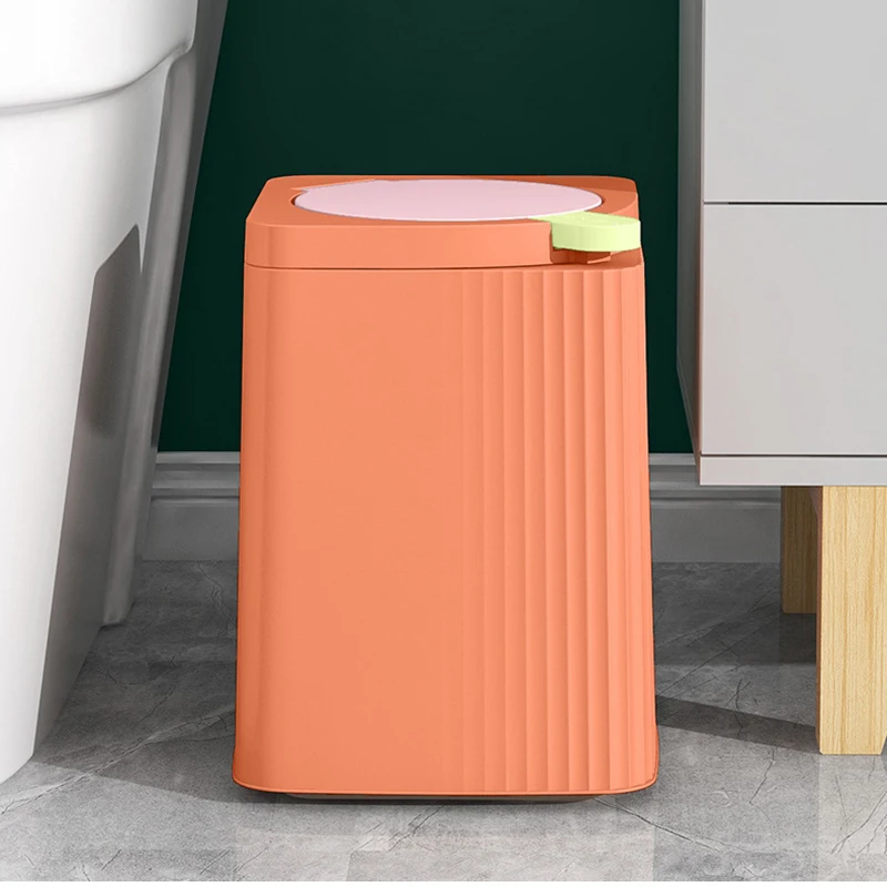 Small-sized trash can domestic bullet-lidded bucket living room toilet garbage can with lidded press-type waste paper basket
