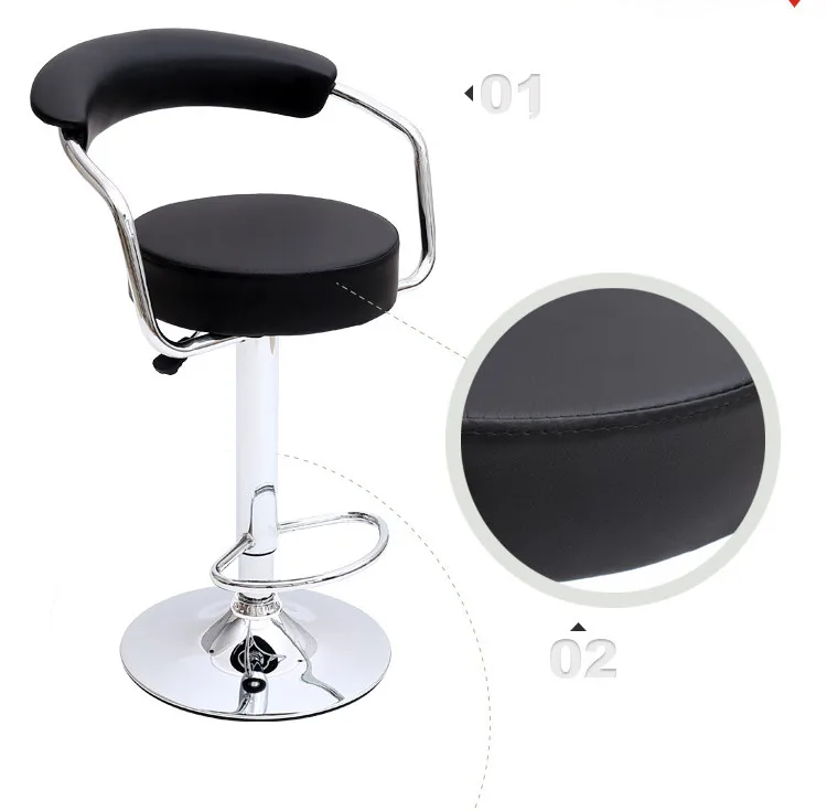Factory adjustable tufted back PU leather cushion colorful swivel bar chair modern bar stools with back