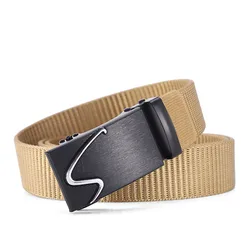 Outdoor Tactical Nylon Duty Cheap Web Canvas Automatic Buckle Fabric Belt Factory Wholesale