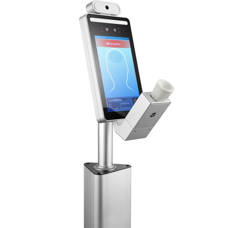 Factory Smart face recognition system accurate alcohol tester built in temperature detector company attendance system