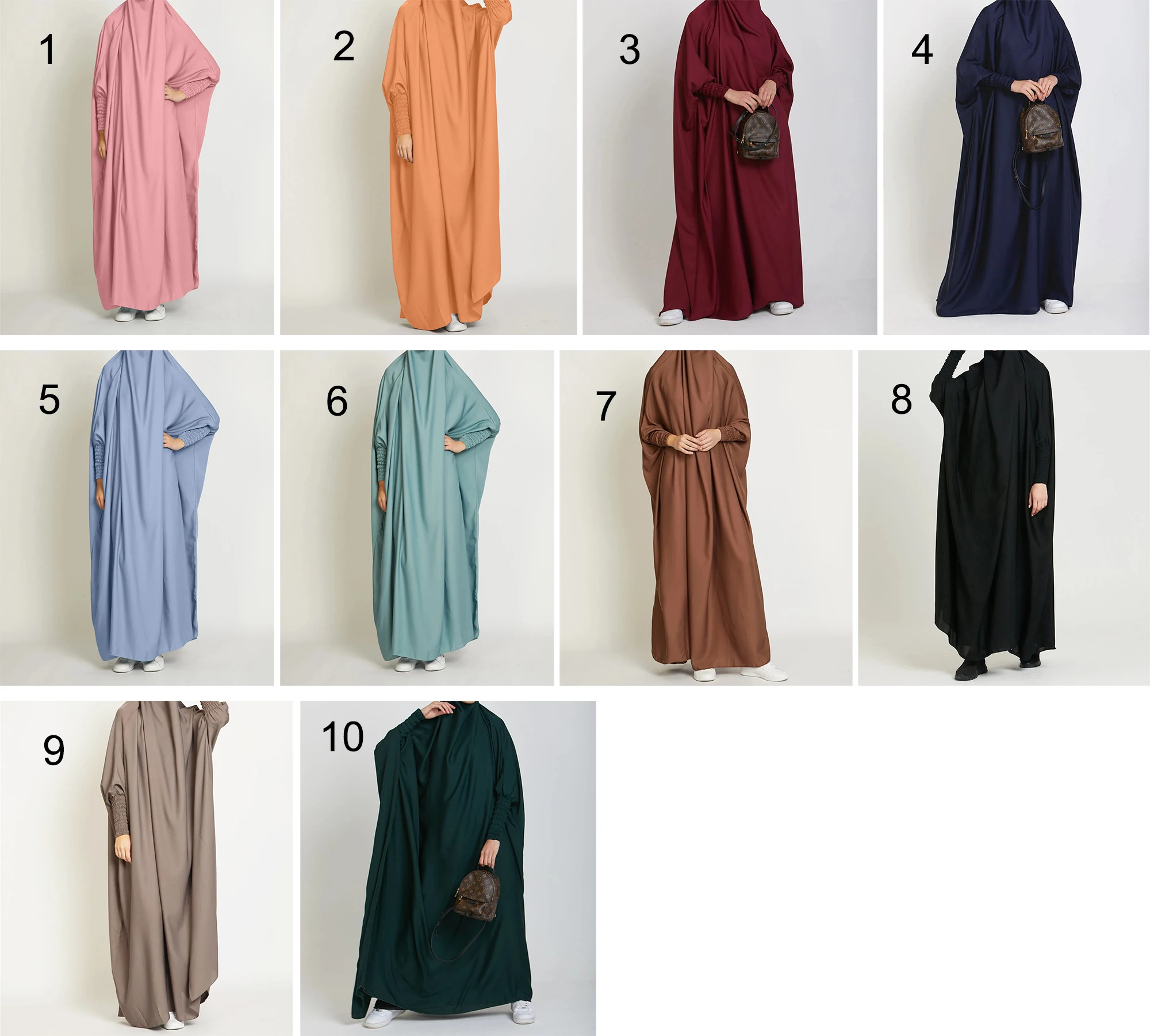 Plain Islamic Clothing Muslim Large size loose solid color abaya jalabiya for women long Prayer dress