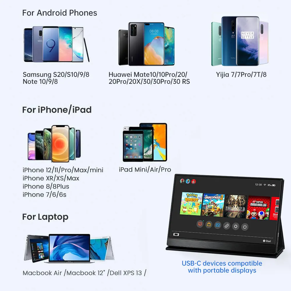 Amazon Лучшие продажи 15 дюймов ноутбук с wi ЖК дисплей multi Touch screen 1080p разъемом type-c hd mi для расширения мобильный телефон ПК ноутбука ps3 ps4 xbox