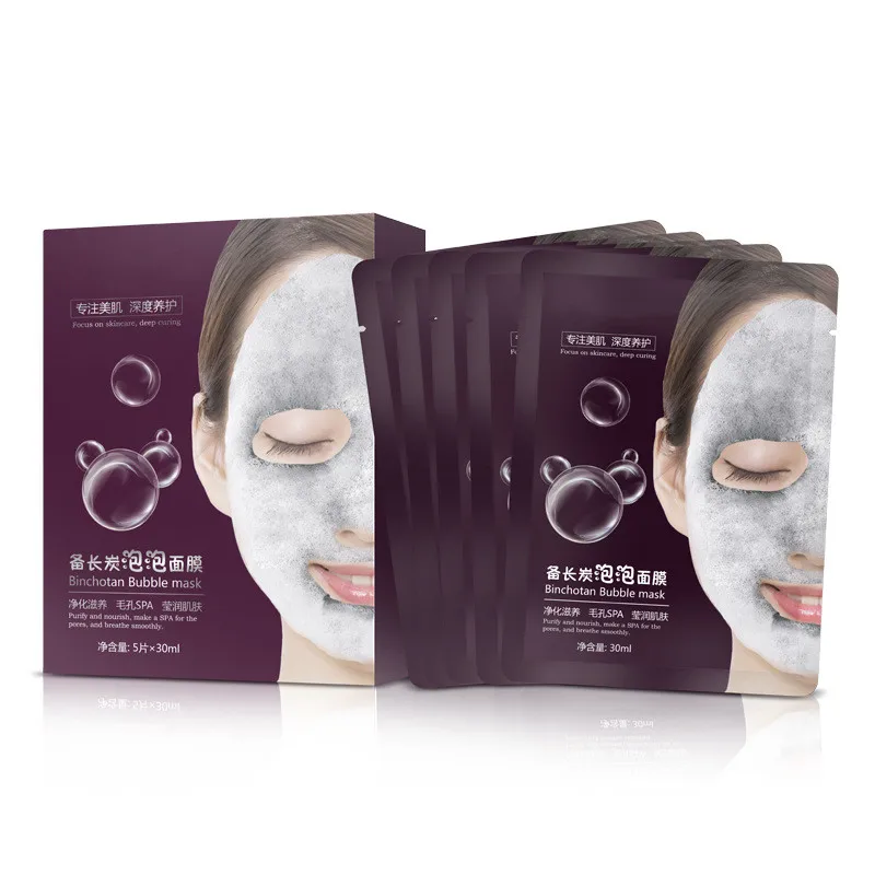 jiajie OEM Private Label source Manufacturer Oxygen Bubble Mask 5 Pieces Cleansing Mask