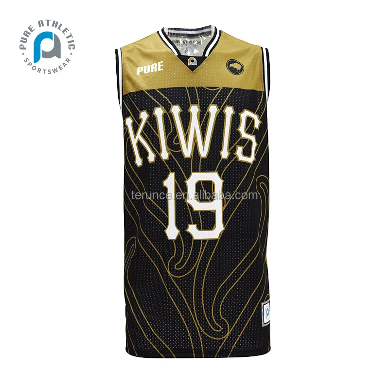 Pure 100% polyester  polynesian High Quality wholesale sublimation custom kiwis basketball shirts uniforms