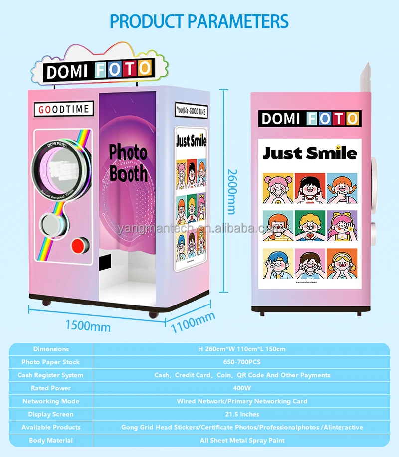 ID Photo Booth Beauty Photo Booth Voice Guidance Photography Kiosk Foto Booth Vending Machine Make Money Machine