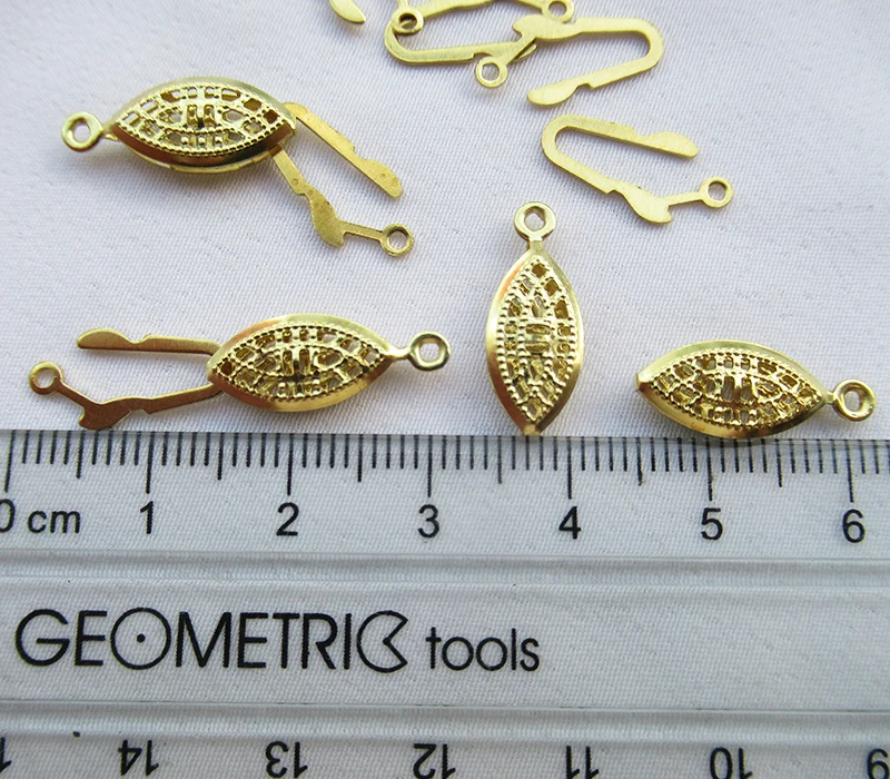 Olivary Filigree Box Clasp 7x17.5mm Brass Clasp for Bracelet Necklace