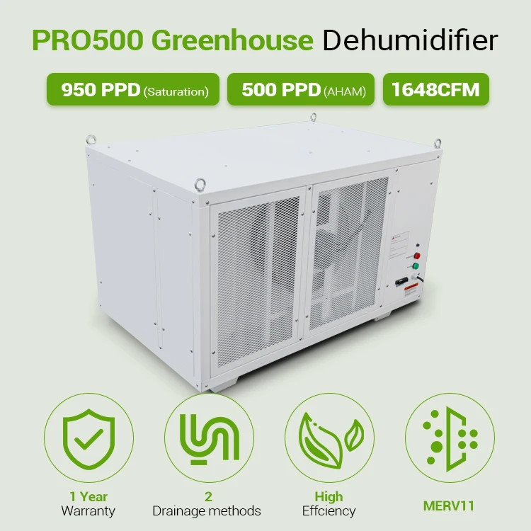 Commercial Dehumidifie 500 Pint Grow Room Large Greenhouse Wall Mounted Dehumidifier