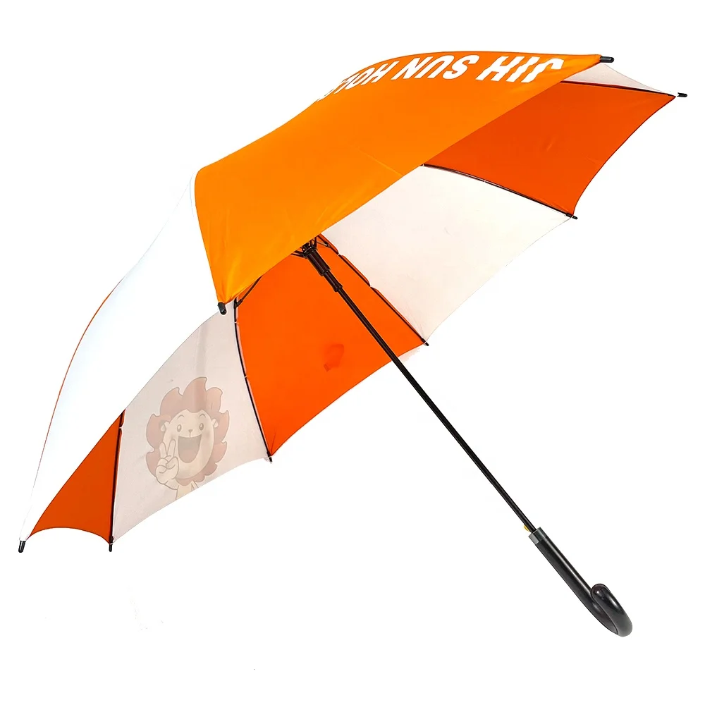 Ovida Promotional straight umbrella with white and blue color alternate
