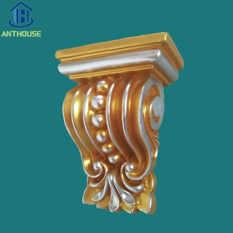Wholesale cheap price rigid polyurethane foam polyurethane wood corbels for decoration lion corbel home decorative