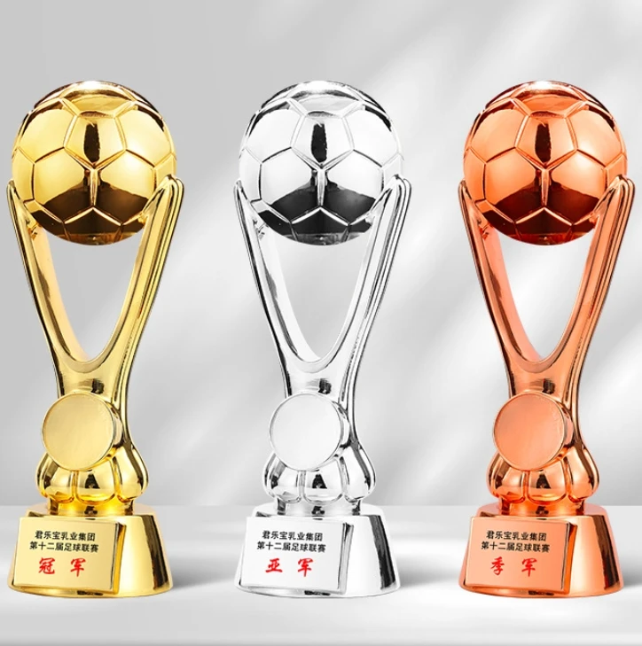Hypercrafts Gold Silver bronze football soccer basketball sports resin customized trophy awards