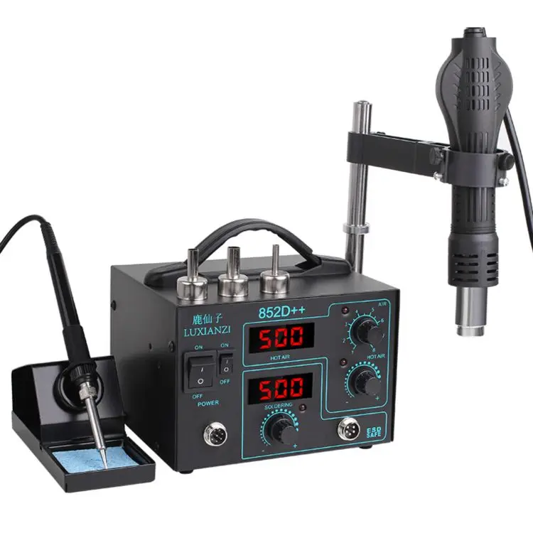 
LUXIANZI Hot Air Gun Soldering Statio LCD Digital Display Screen Quick Heat Smart Cooling 