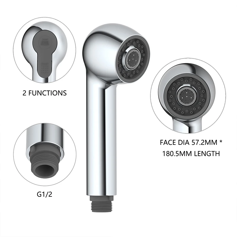RAINSHOWER HOT SALE water saving 2 Function Tap Replacement Part Polished Chrome Pull Down Kitchen Faucet Sprayer  Nozzle Head