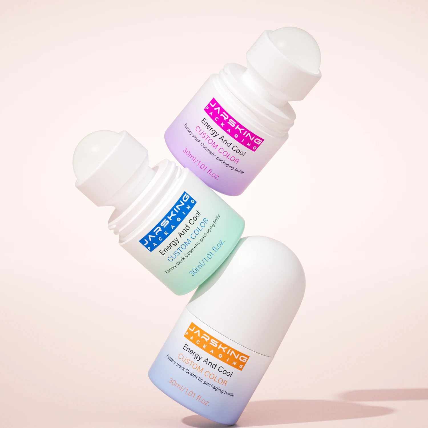 Wholesale 30ml 60ml gel deodorant bottle packaging 1 2 oz empty frosted PP plastic roll on bottle with roller ball