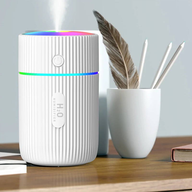 2022 Portable LED light mini 220ml h2o Spray Mist humidifier Double Wet Aroma Essential Oil Diffuser Car usb air humidifier