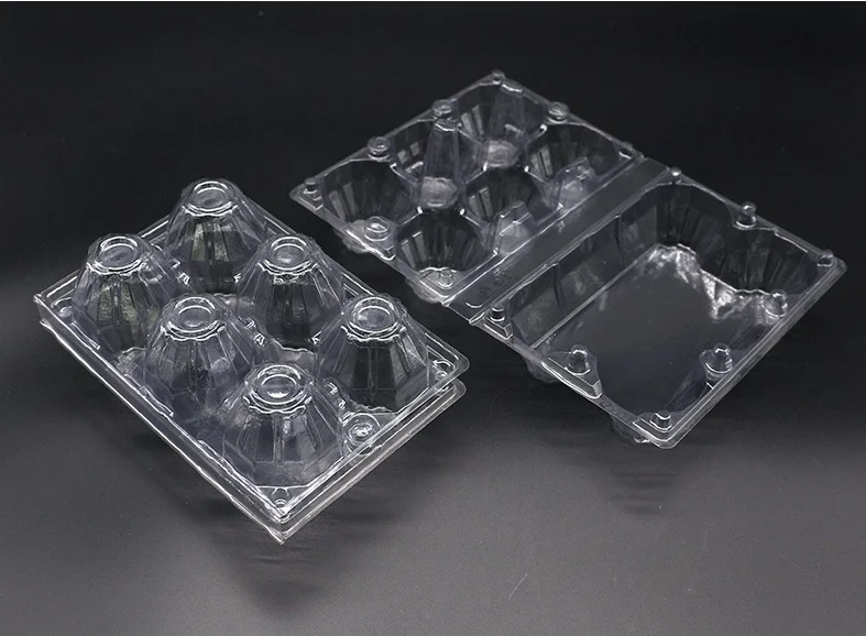 Контейнер для яиц для супермаркета, Товары в наличии, упаковка для 6 яиц, прозрачная коробка, лоток для яиц