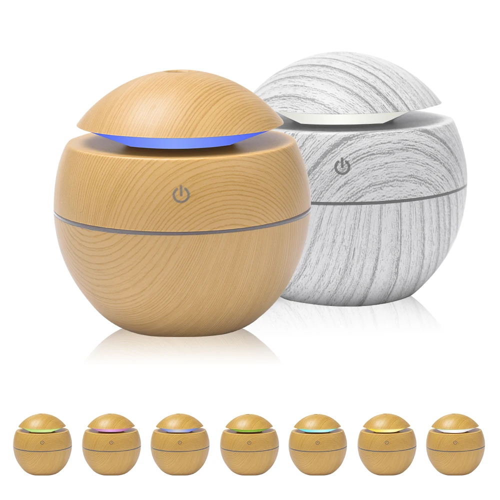 Home Office Mini Cool Mist Maker Electric Difusores Aroma Diffuser Wood Ultrasonic 130ML Air Humidifier Essential Oil Diffuser