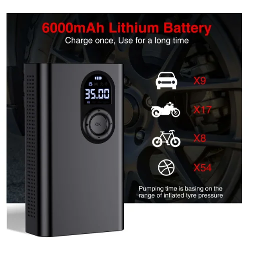 New Design Car Tyre Digital Automatic Cordless Pump Air Compressor Wireless Air Car Tire Inflators Air Pump For Car