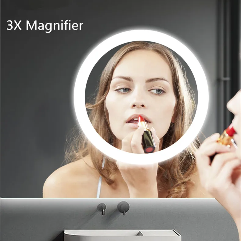 Hotel and home  defog led mirror bathroom smart light rectangle mirror with Touch Sensor/Time temperature Display