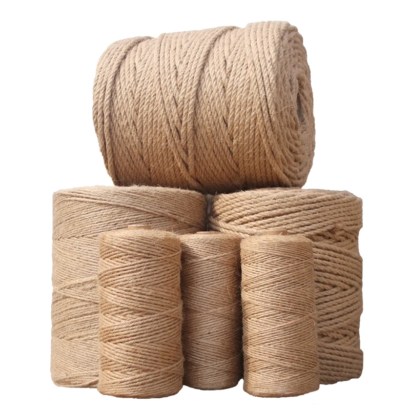100% natural jute weaving twisted rope DIY decoration line 1 mm to 150 mm recycled sisal rope packing