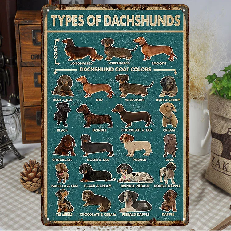 Vintage Pet Dachshund Dog Metal Art Sign Wall Tin Signs Pub Bar Living Room Home Decor Retro Metal Poster