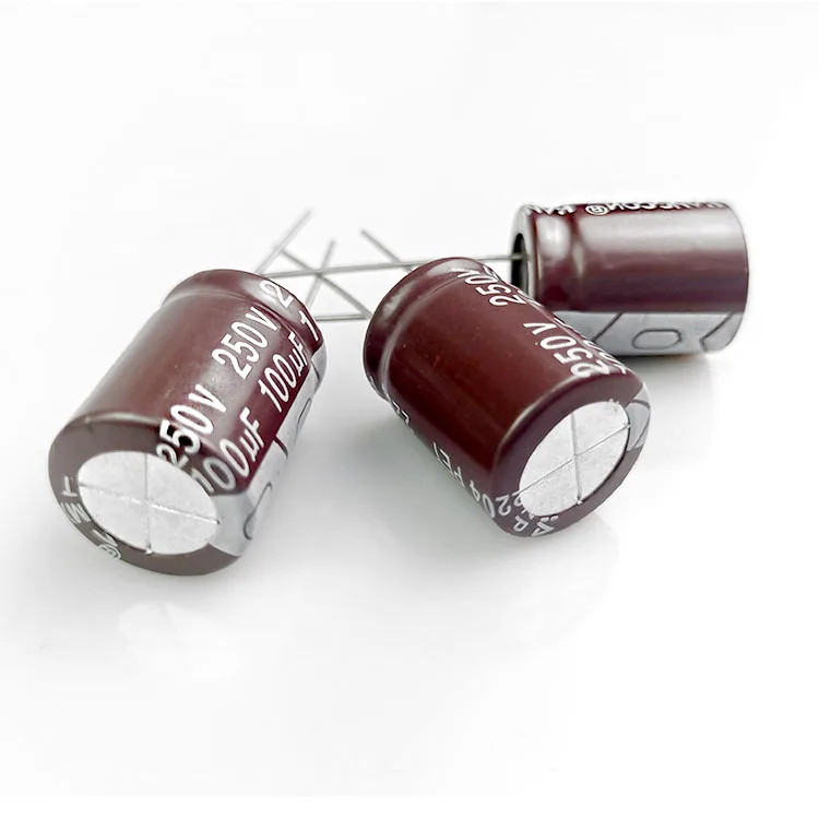 Upgraded version coffee white super capacitor 100UF 250V aluminum electrolytic capacitors