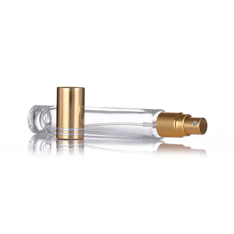 10ml Cylinder Clear Airless Pump Glass Spray Bottle For Cosmetic Packaging Fine Mist Sprayer Glass Perfume Bottle